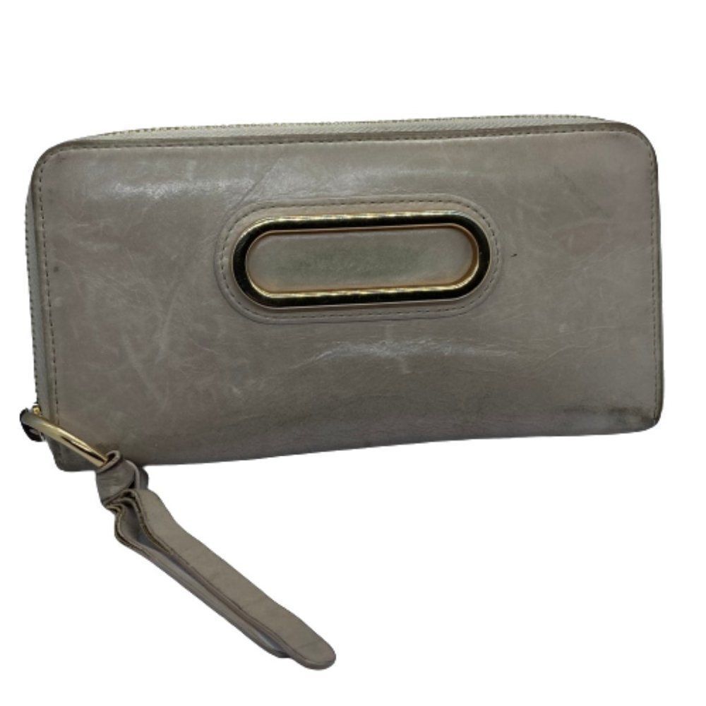 See By Chloe Beige / Nude Leather Zip Around Wallet / Clutch **FLAWS**